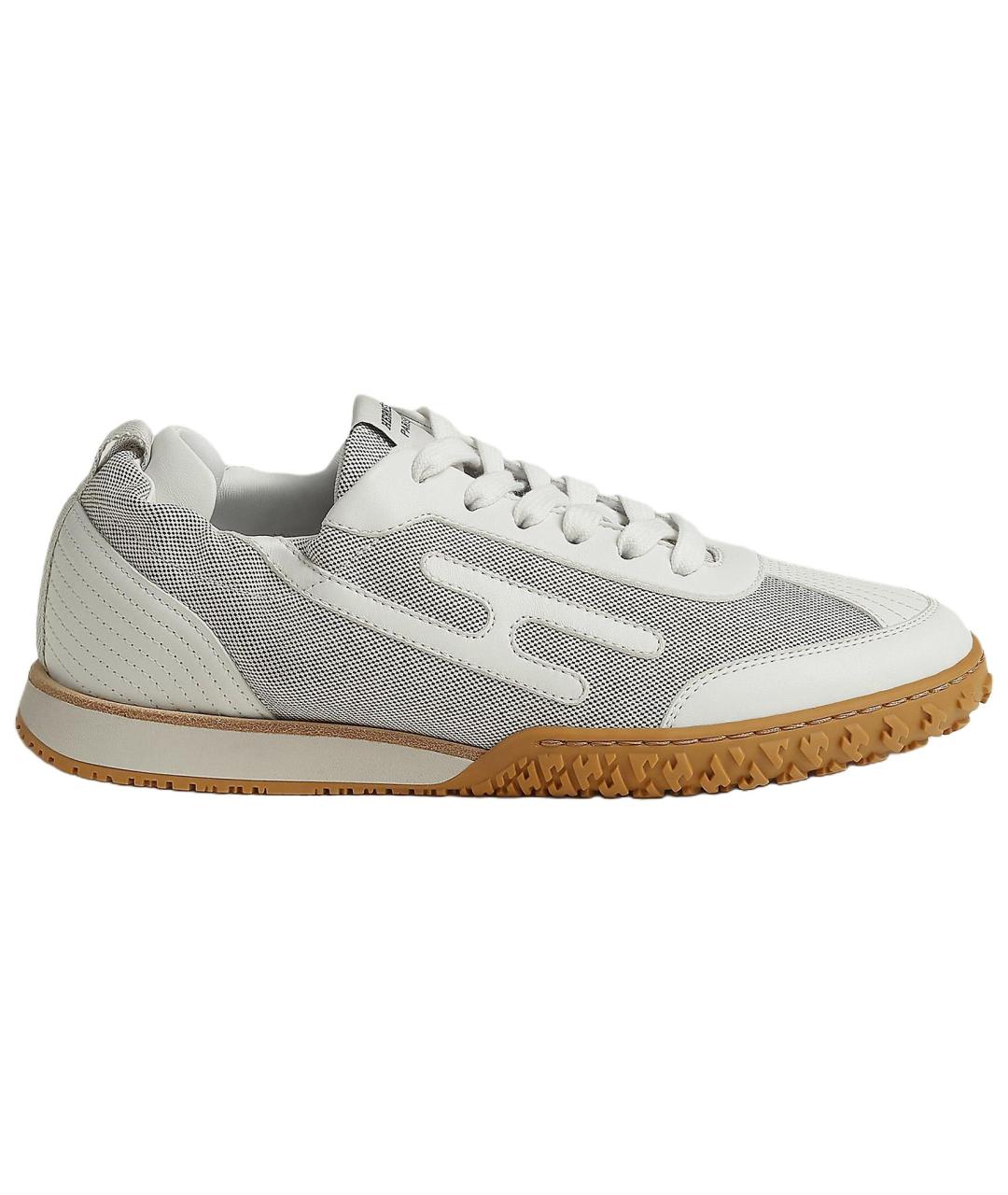 HERMES Белые кожаные кеды, фото 1