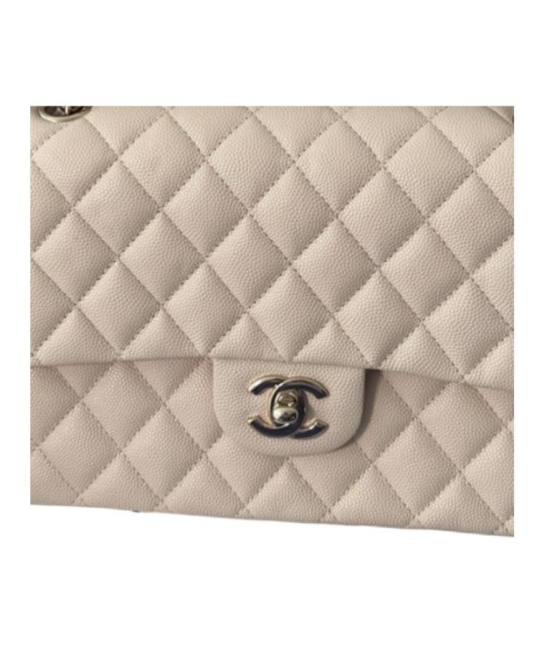 CHANEL Бежевая кожаная сумка через плечо, фото 4