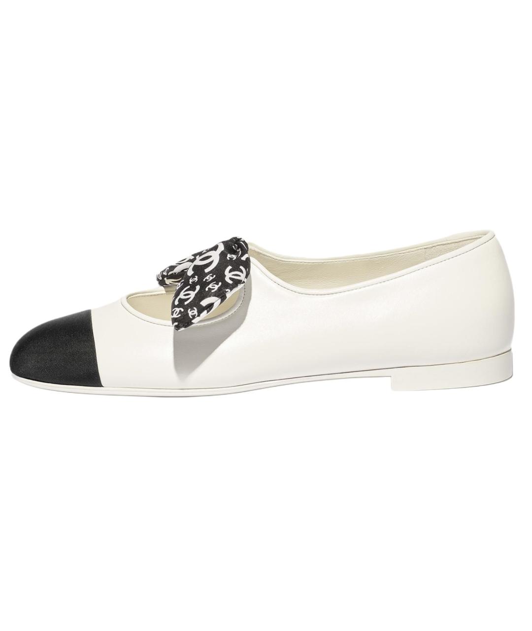 CHANEL Белые кожаные балетки, фото 2