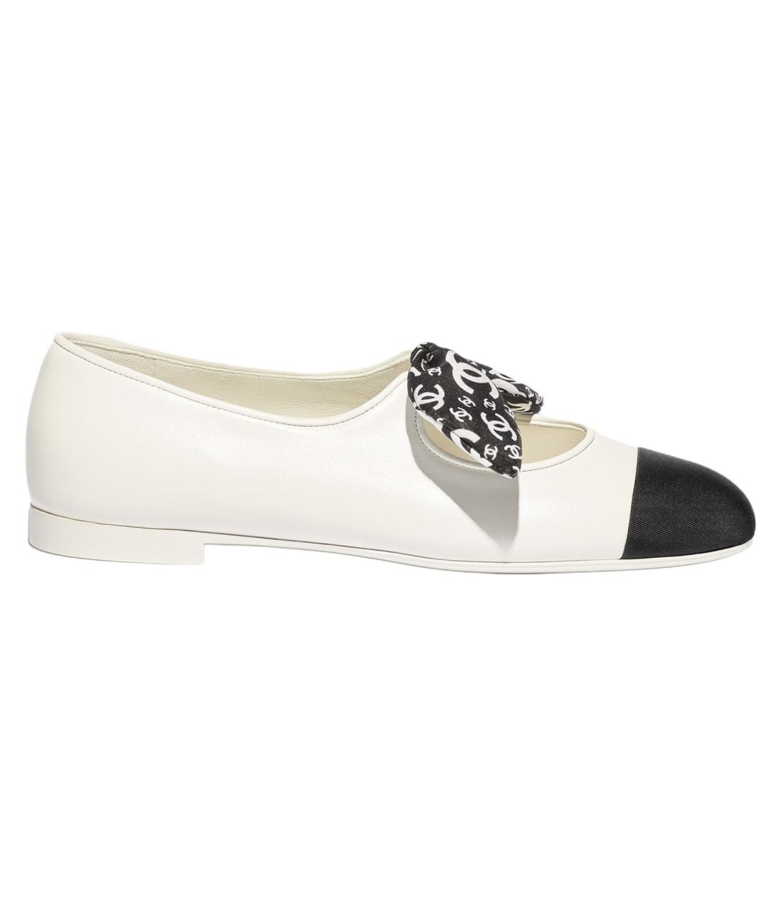 CHANEL Белые кожаные балетки, фото 1