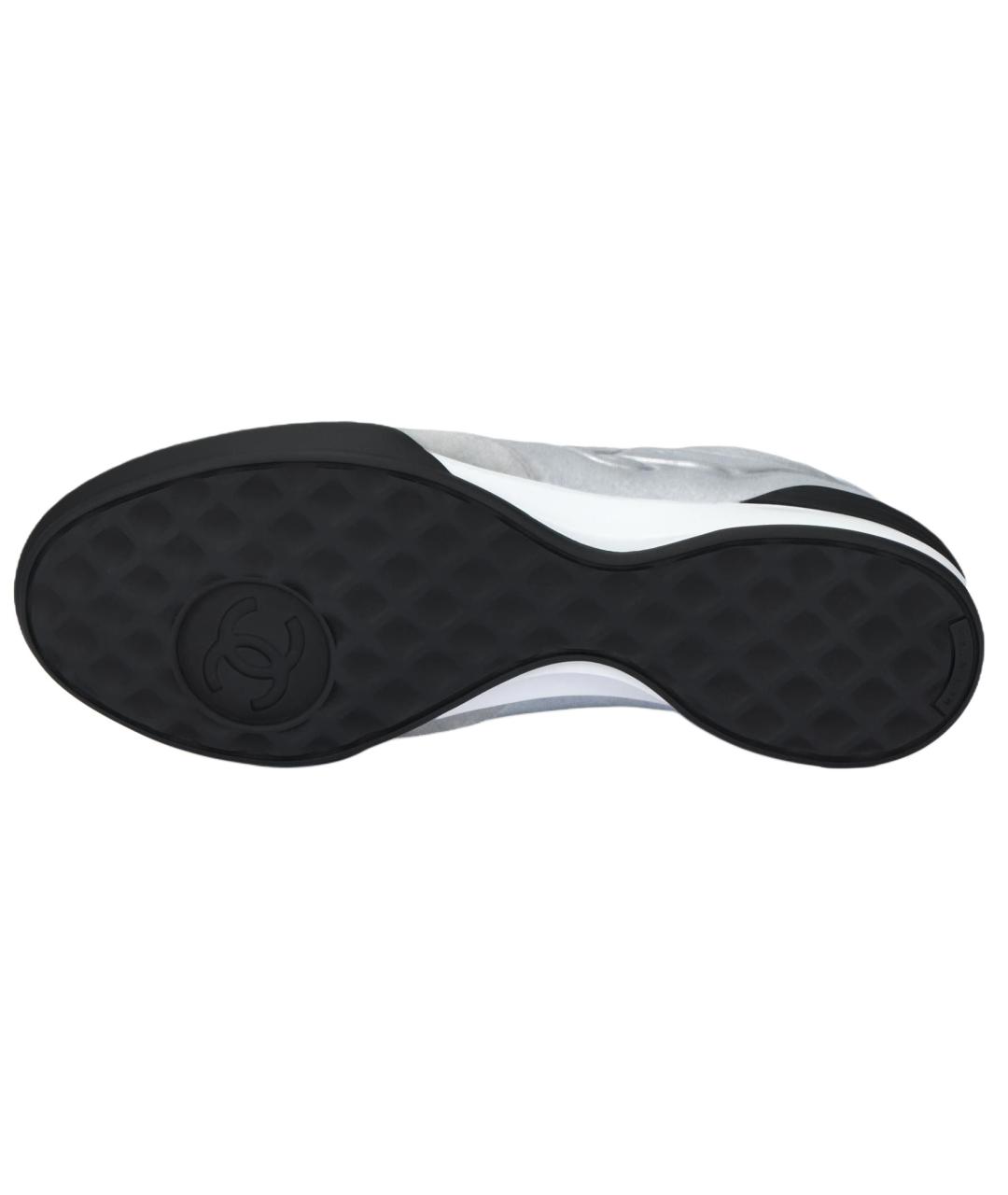 CHANEL Серые кожаные кроссовки, фото 5