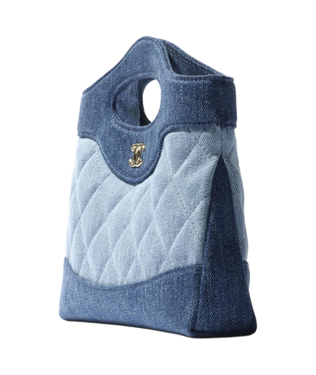 CHANEL Синяя деним сумка через плечо, фото 3