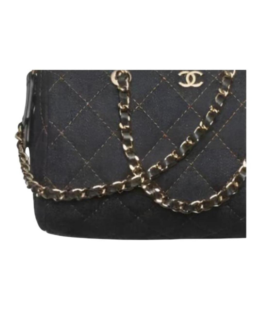 CHANEL Черная деним сумка через плечо, фото 2