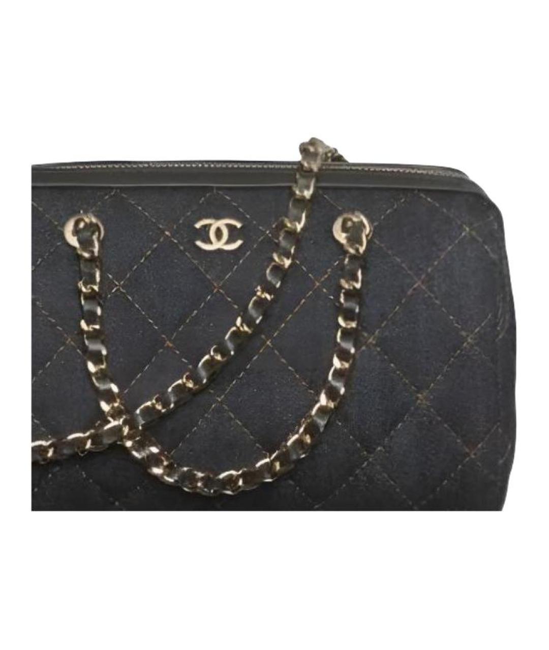 CHANEL Черная деним сумка через плечо, фото 3