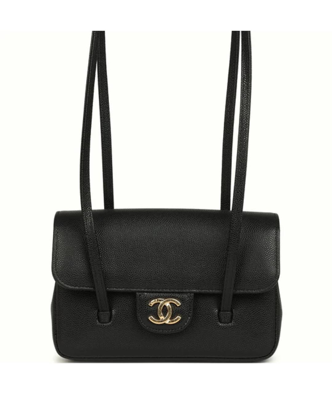 CHANEL Черная кожаная сумка через плечо, фото 3