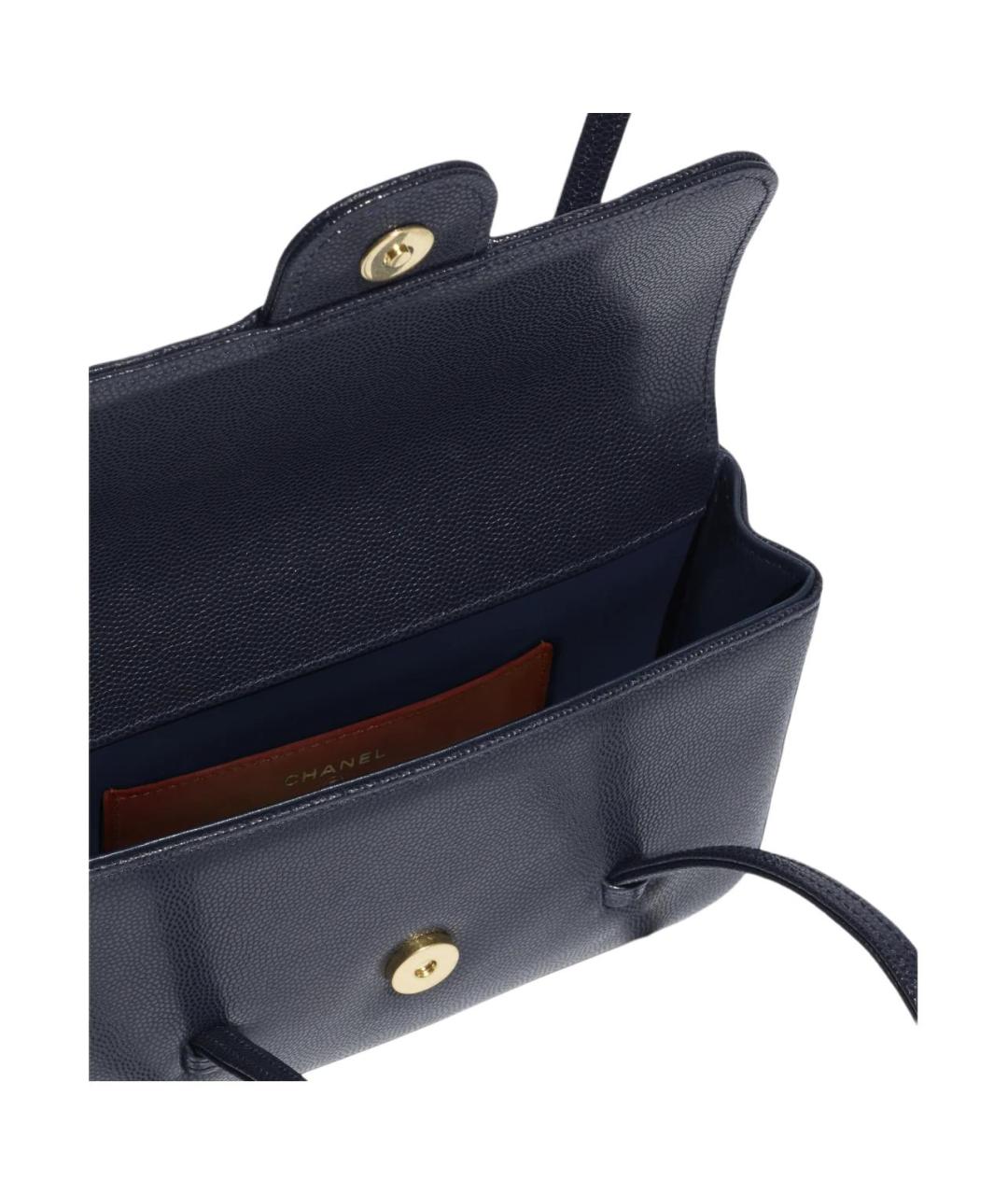 CHANEL Синяя кожаная сумка через плечо, фото 4