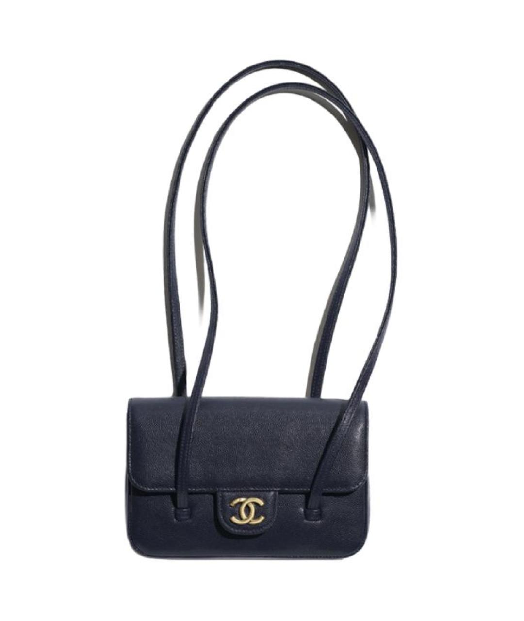 CHANEL Синяя кожаная сумка через плечо, фото 1