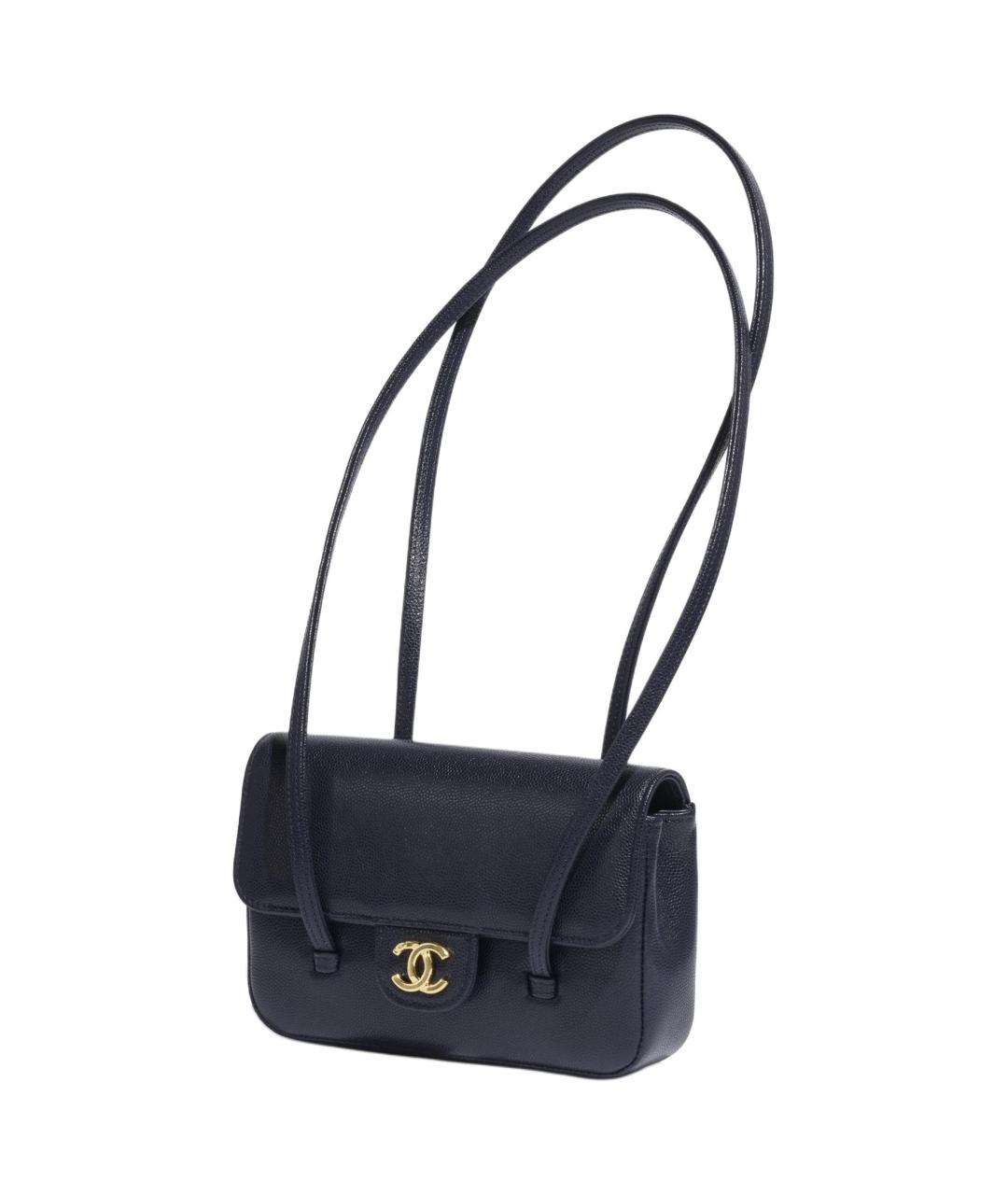 CHANEL Синяя кожаная сумка через плечо, фото 2