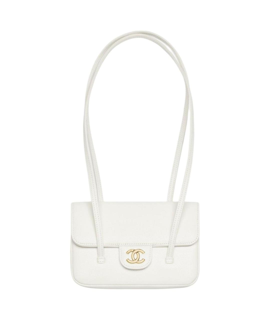 CHANEL Белая кожаная сумка через плечо, фото 1