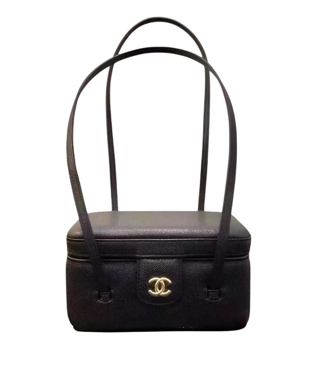 CHANEL Черная кожаная сумка через плечо, фото 2