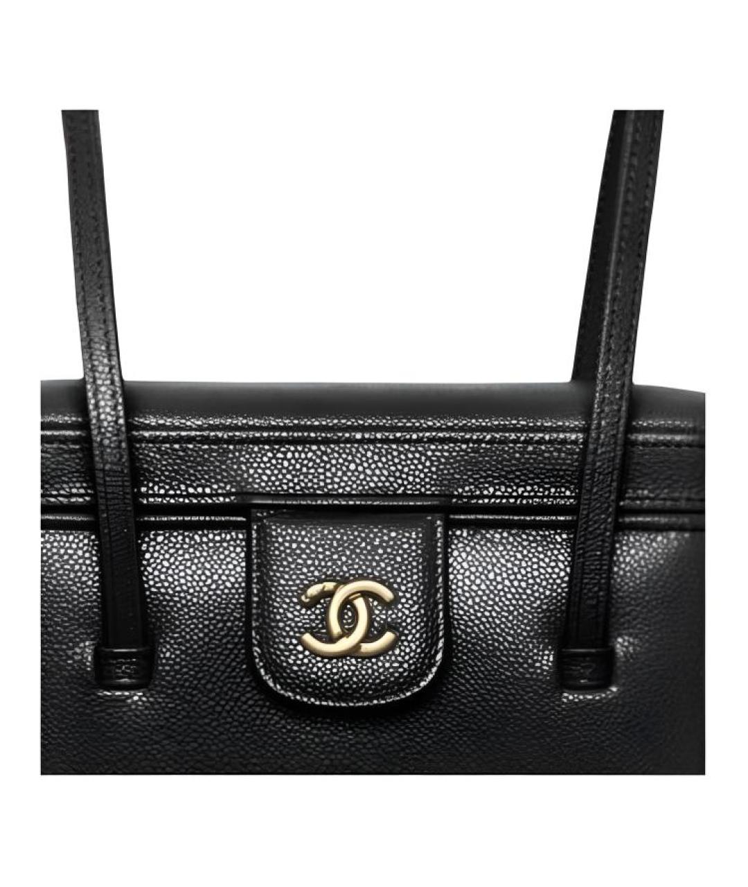 CHANEL Черная кожаная сумка через плечо, фото 3