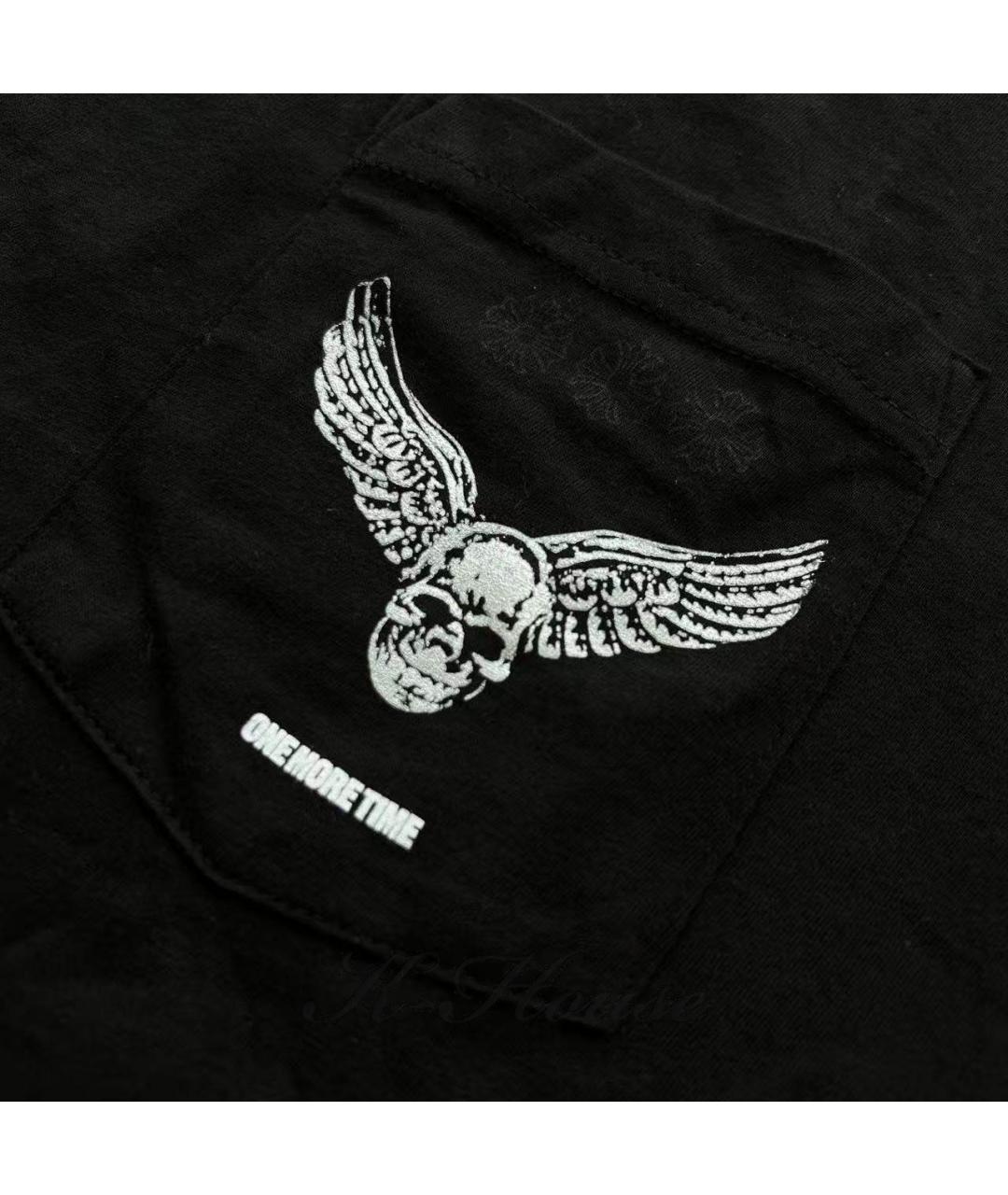 CHROME HEARTS Черная хлопковая футболка, фото 3