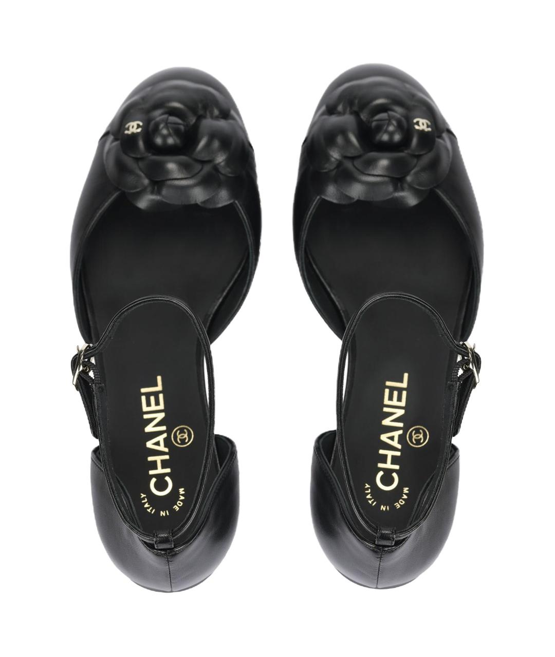 CHANEL Черные кожаные сандалии, фото 3