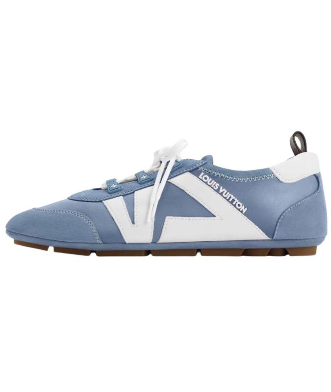 LOUIS VUITTON Синие кожаные кроссовки, фото 2