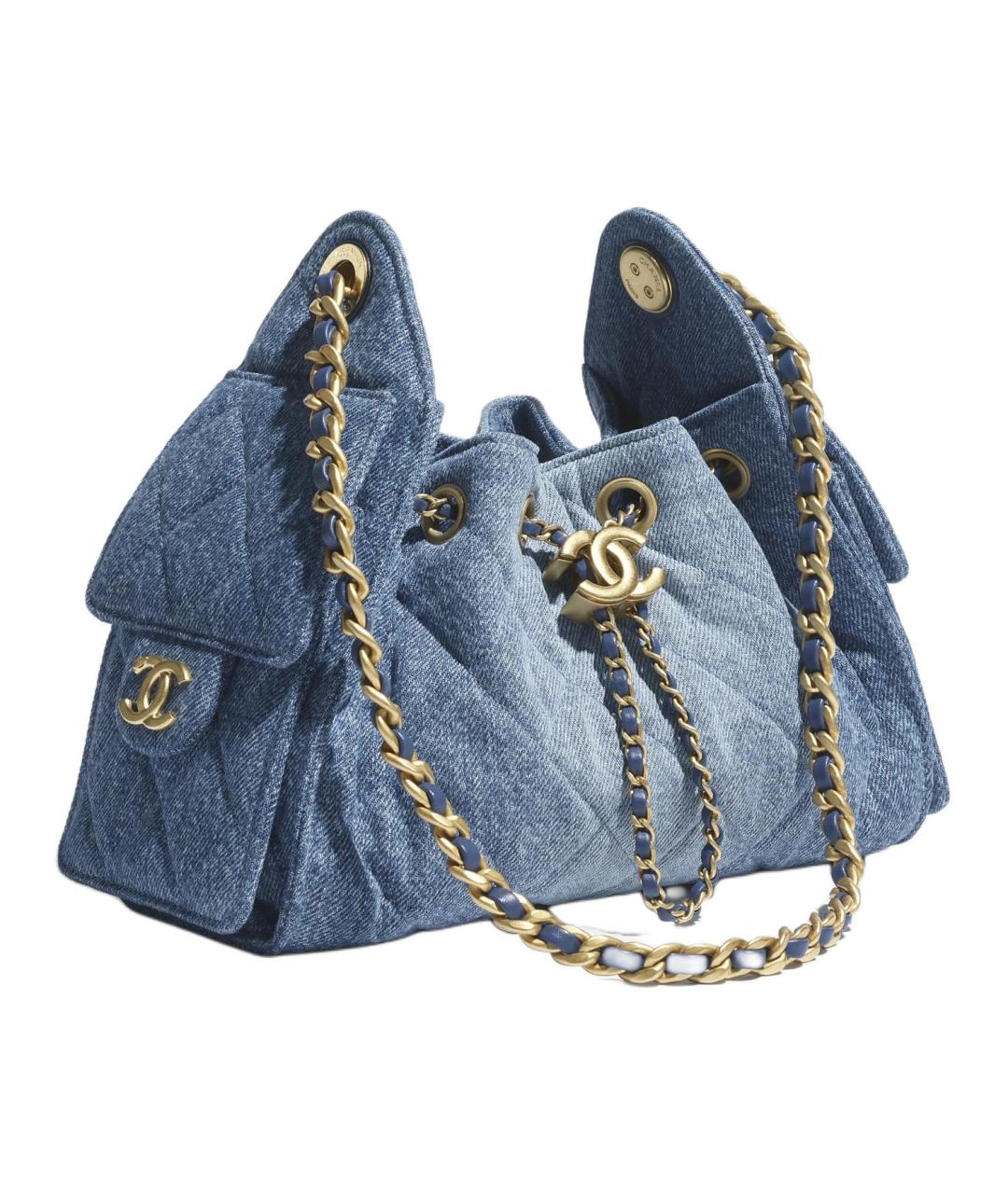 CHANEL Синяя деним сумка через плечо, фото 2