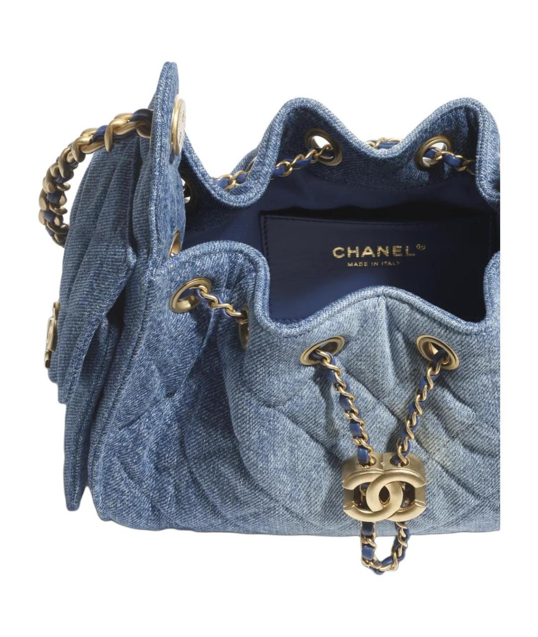 CHANEL Синяя деним сумка через плечо, фото 4