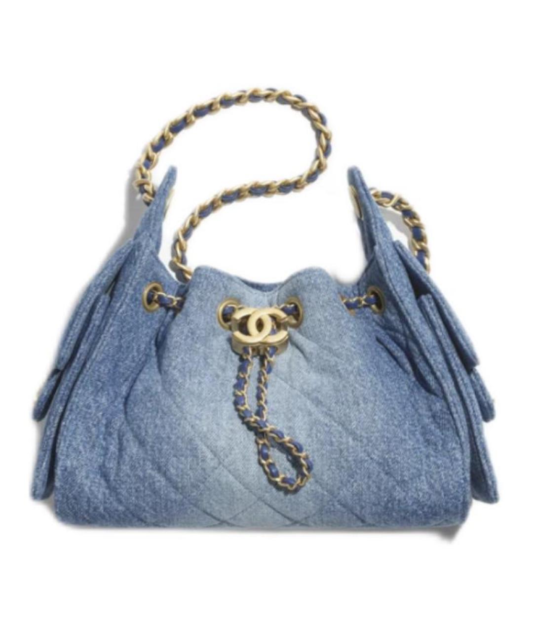 CHANEL Синяя деним сумка через плечо, фото 1