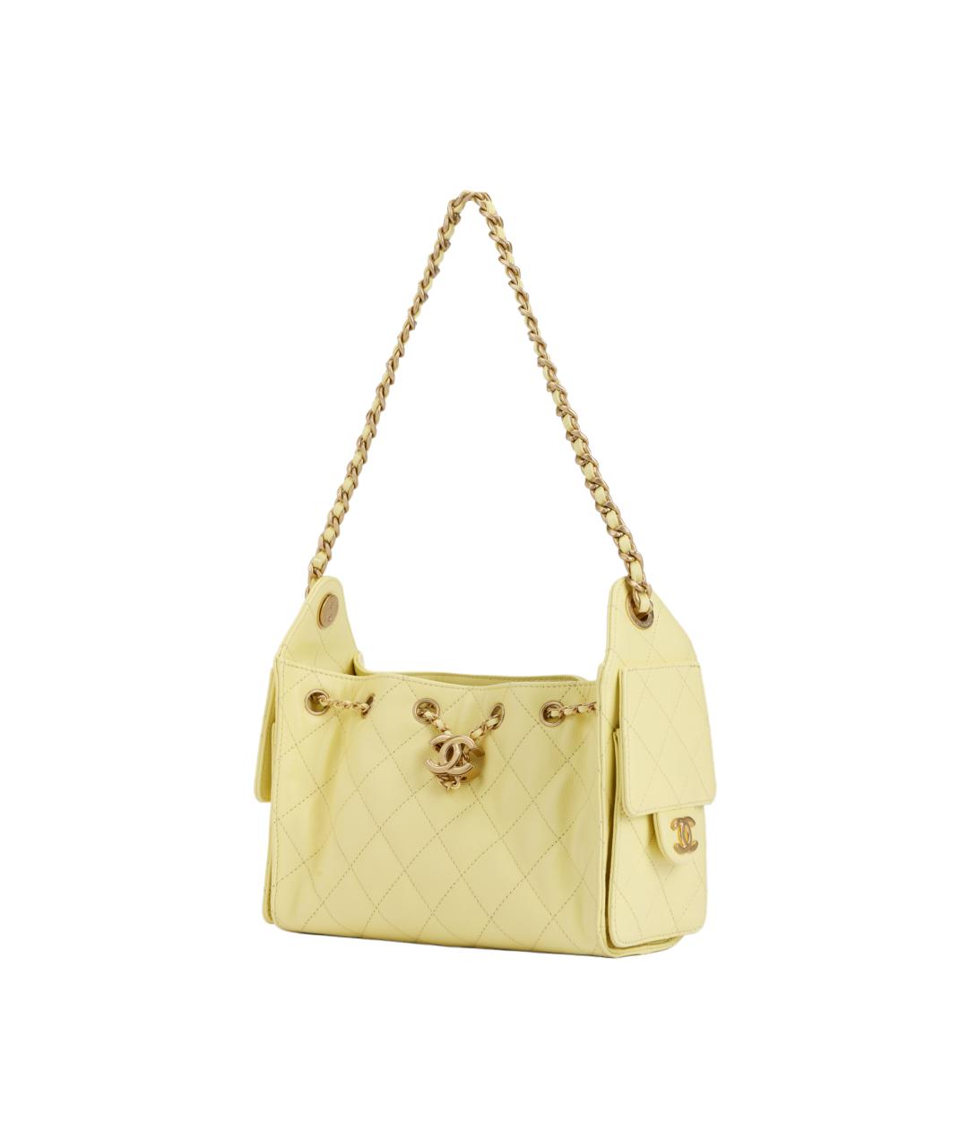 CHANEL Желтая кожаная сумка через плечо, фото 2