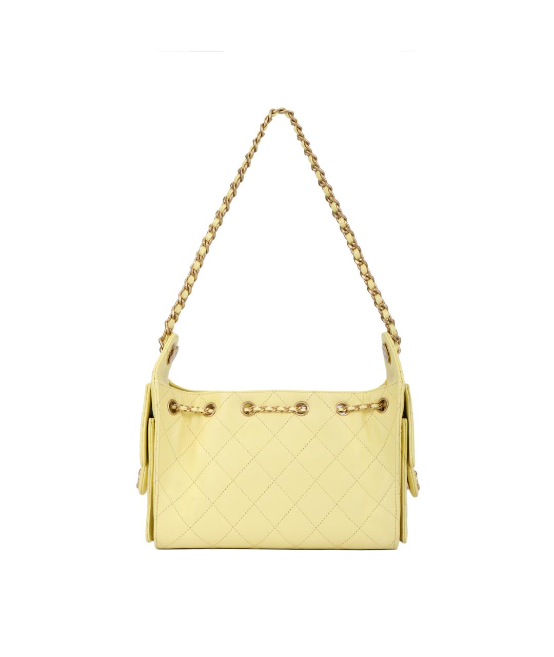 CHANEL Желтая кожаная сумка через плечо, фото 3