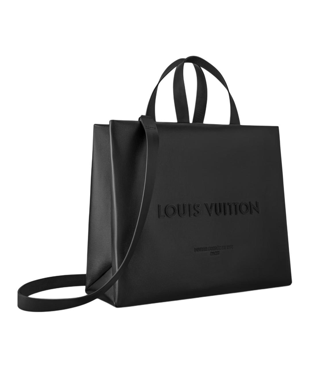 LOUIS VUITTON Черная кожаная сумка тоут, фото 2