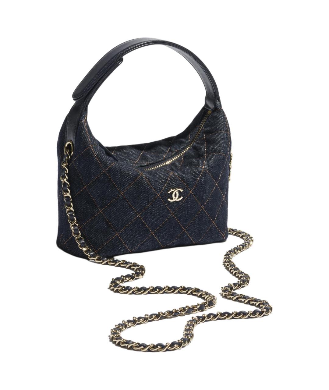 CHANEL Черная деним сумка через плечо, фото 4