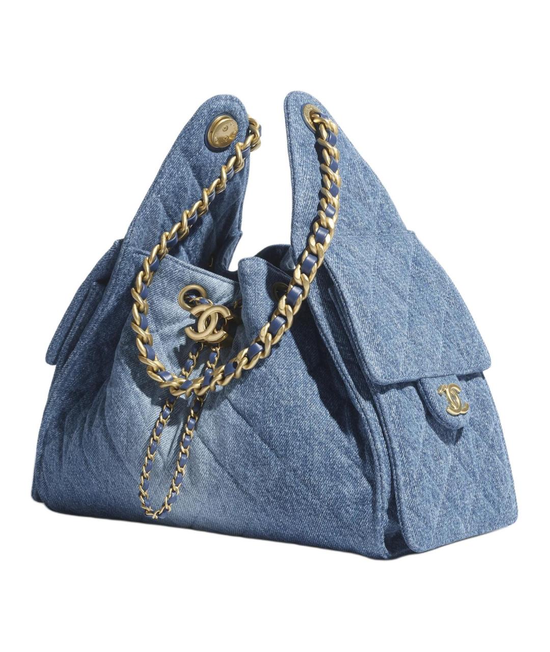 CHANEL Синяя деним сумка через плечо, фото 2