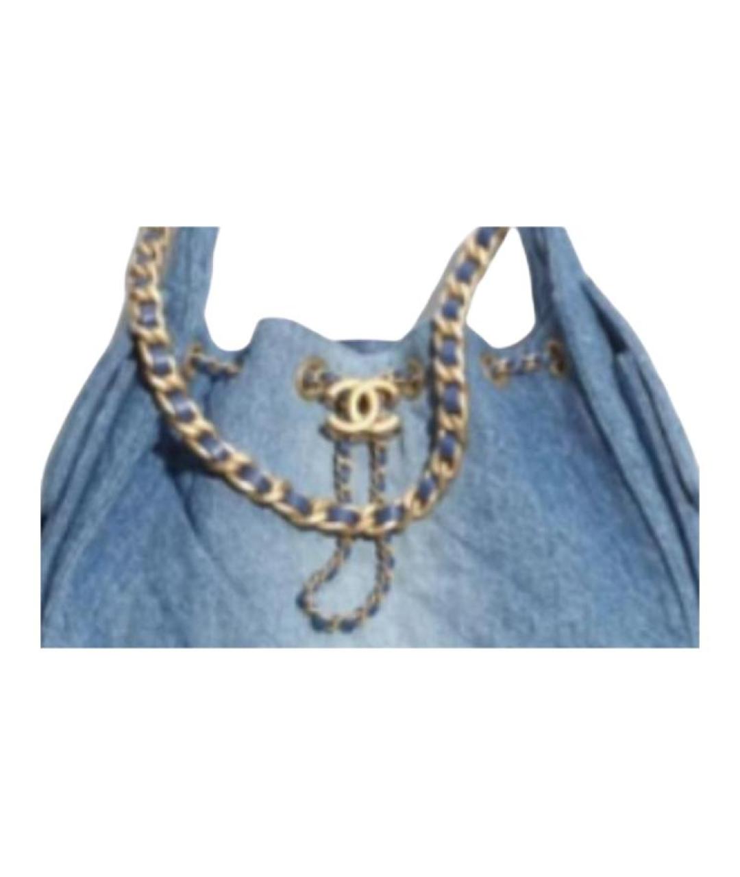 CHANEL Синяя деним сумка через плечо, фото 5