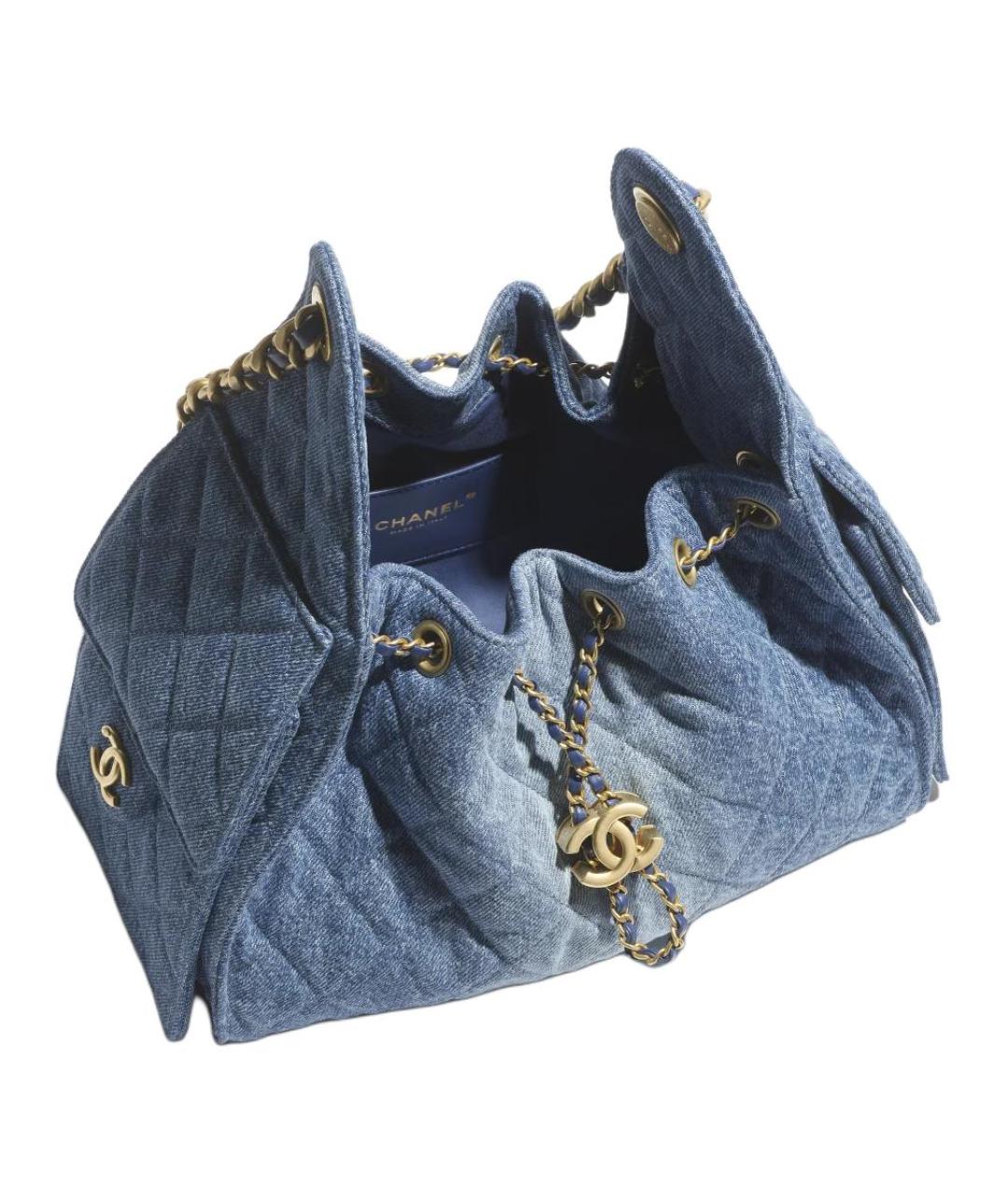 CHANEL Синяя деним сумка через плечо, фото 4