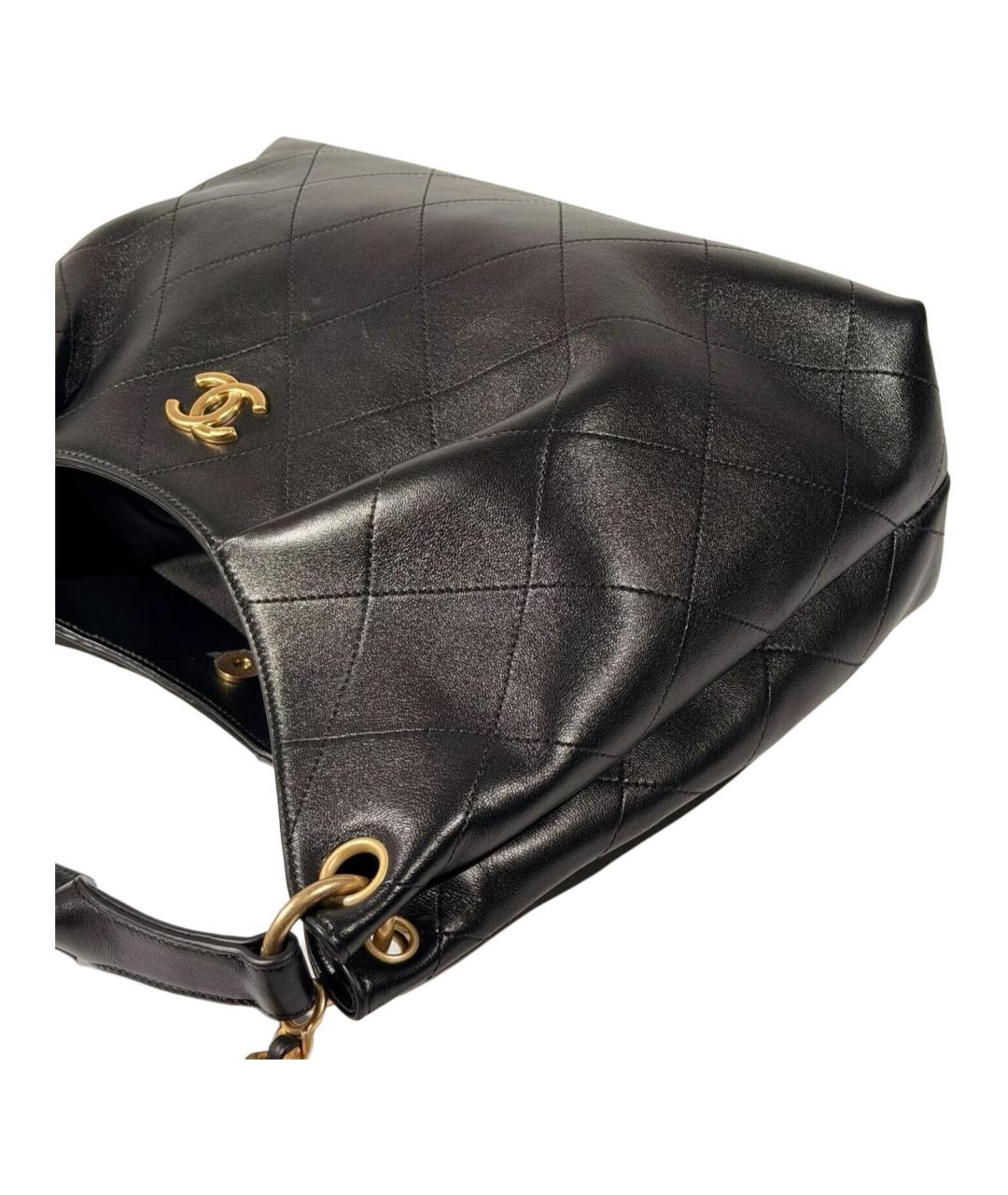 CHANEL Черная кожаная сумка через плечо, фото 4