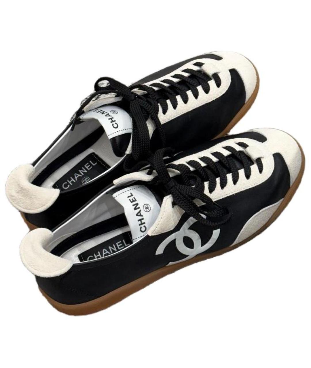 CHANEL Черные кожаные кеды, фото 4