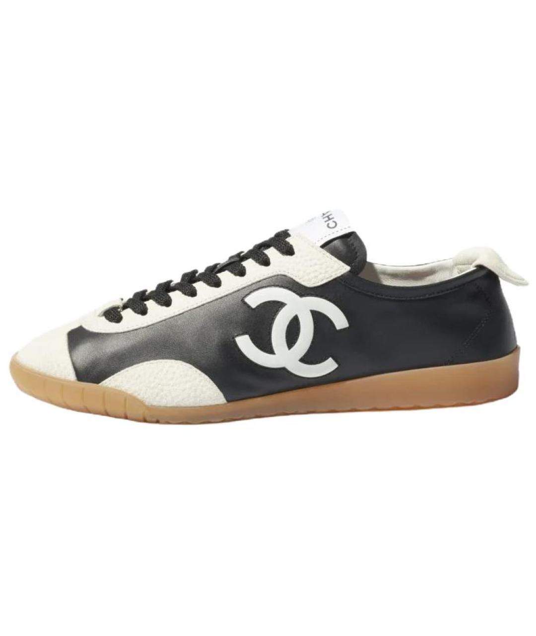 CHANEL Черные кожаные кеды, фото 5