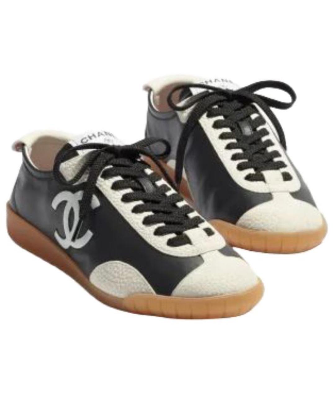 CHANEL Черные кожаные кеды, фото 2