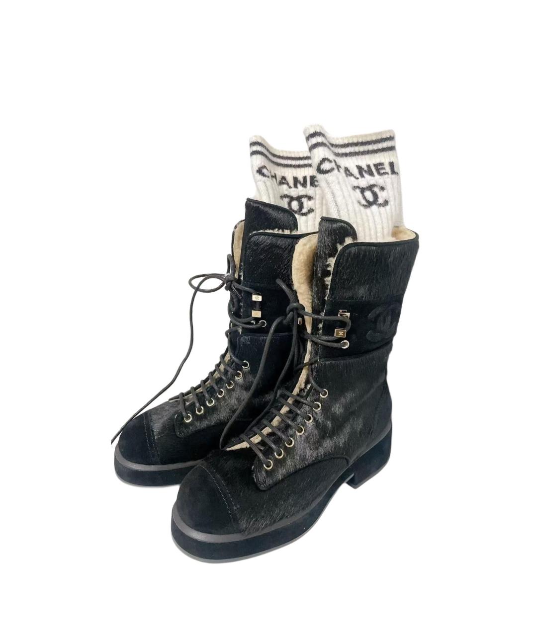 CHANEL Черные ботинки, фото 3