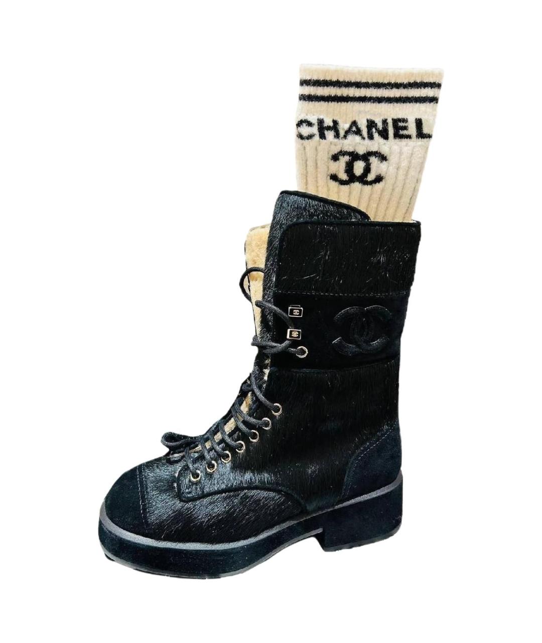 CHANEL Черные ботинки, фото 2