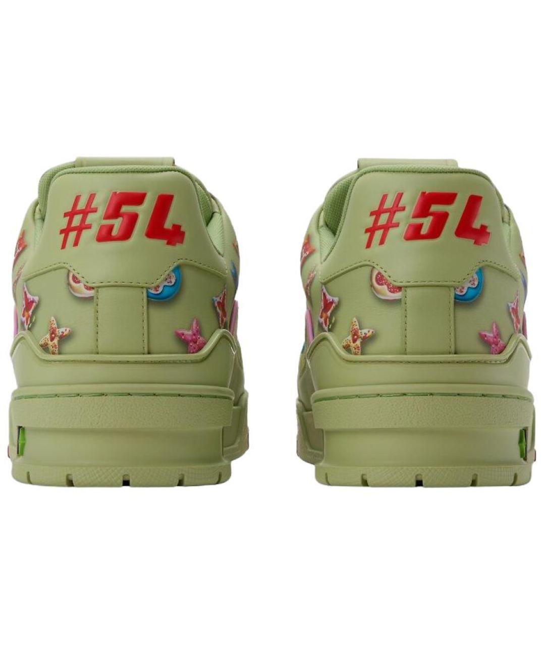 LOUIS VUITTON Зеленые кожаные низкие кроссовки / кеды, фото 5