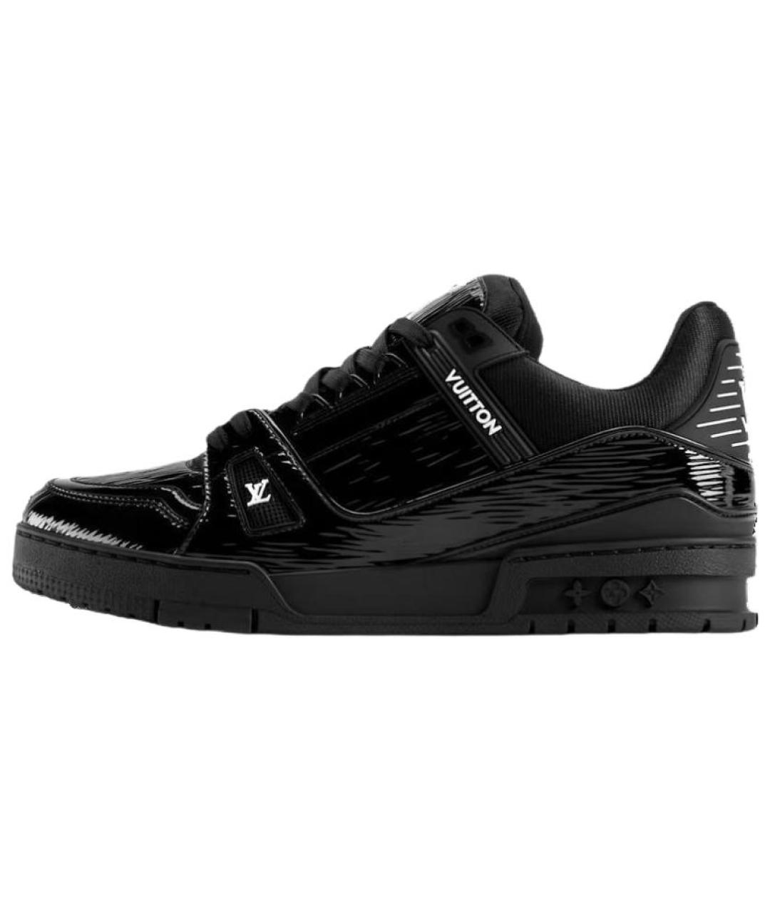 LOUIS VUITTON Черные кожаные низкие кроссовки / кеды, фото 2
