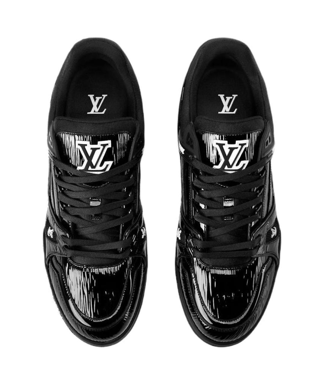 LOUIS VUITTON Черные кожаные низкие кроссовки / кеды, фото 4