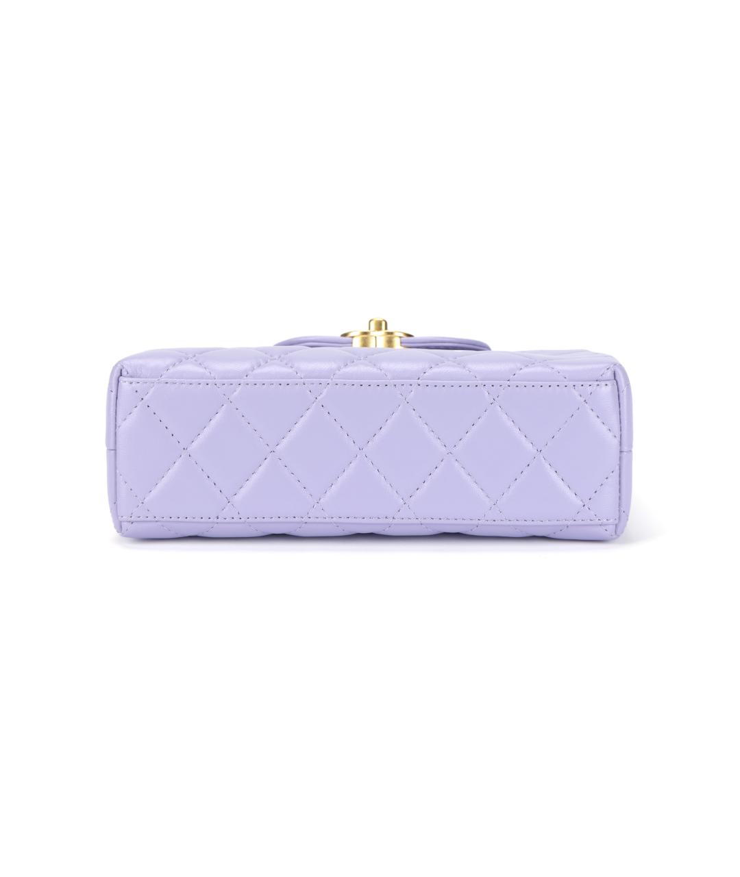 CHANEL Фиолетовая кожаная сумка через плечо, фото 4