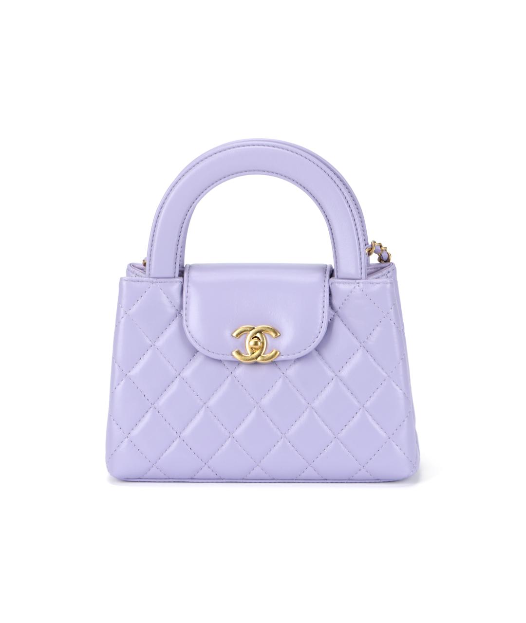 CHANEL Фиолетовая кожаная сумка через плечо, фото 5