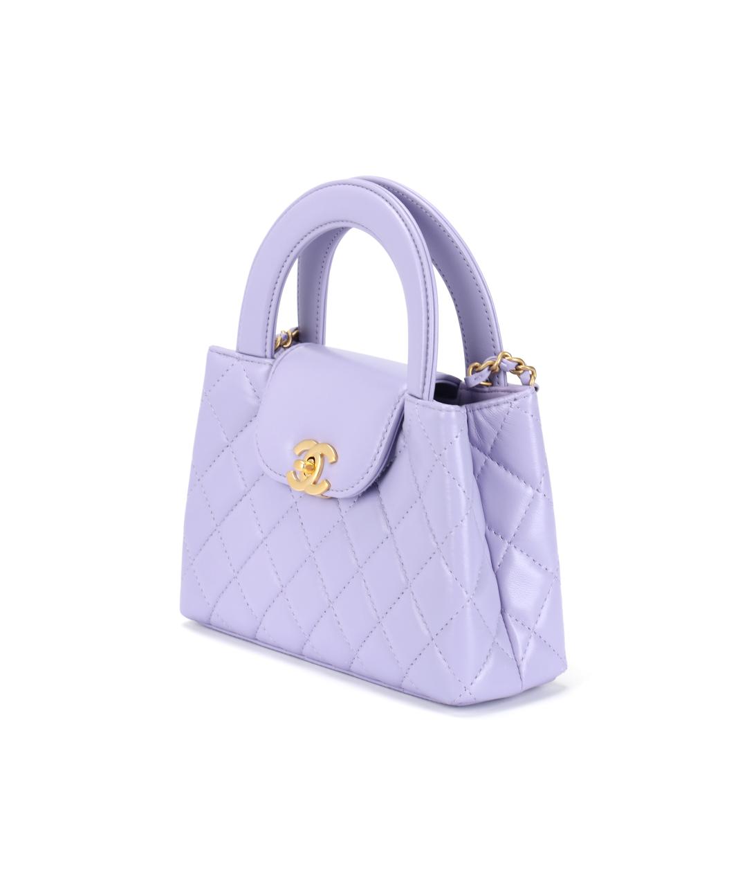 CHANEL Фиолетовая кожаная сумка через плечо, фото 2