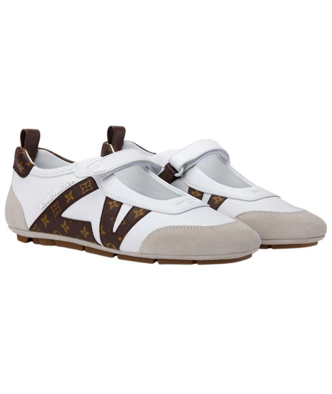 LOUIS VUITTON Белые кожаные балетки, фото 3