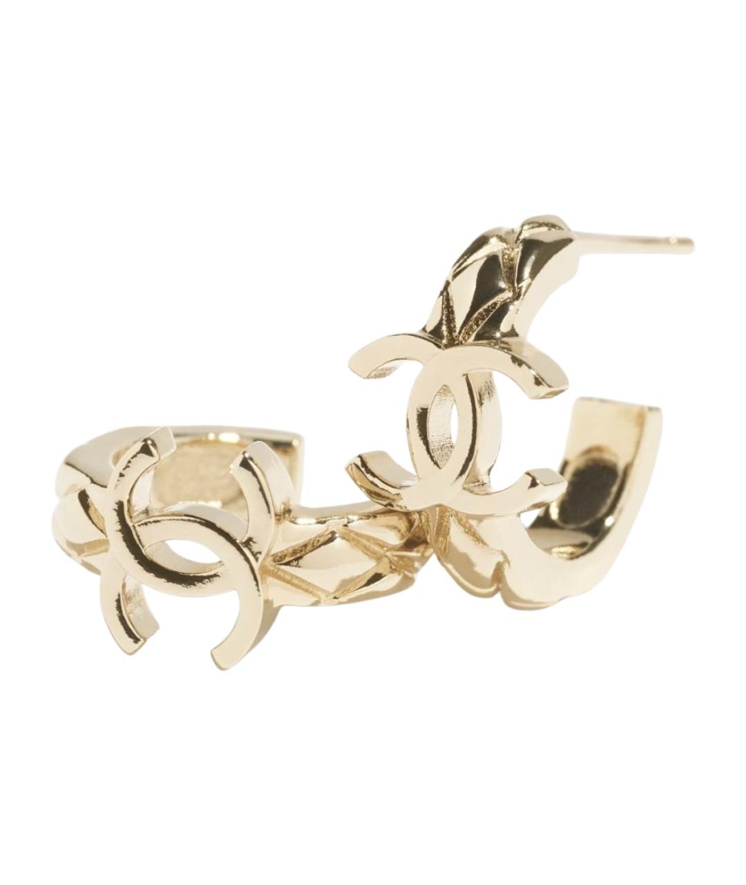 CHANEL Золотые металлические серьги, фото 2
