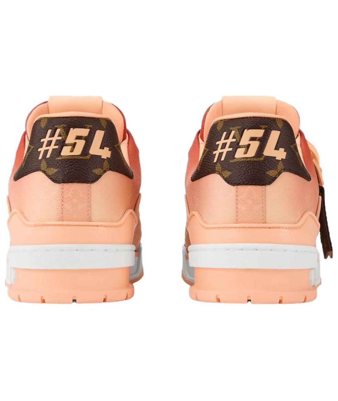 LOUIS VUITTON Оранжевое кожаные низкие кроссовки / кеды, фото 5