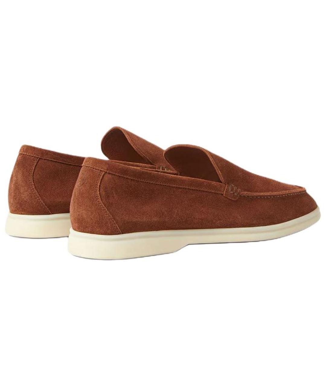 LORO PIANA Коричневые кожаные лоферы, фото 3