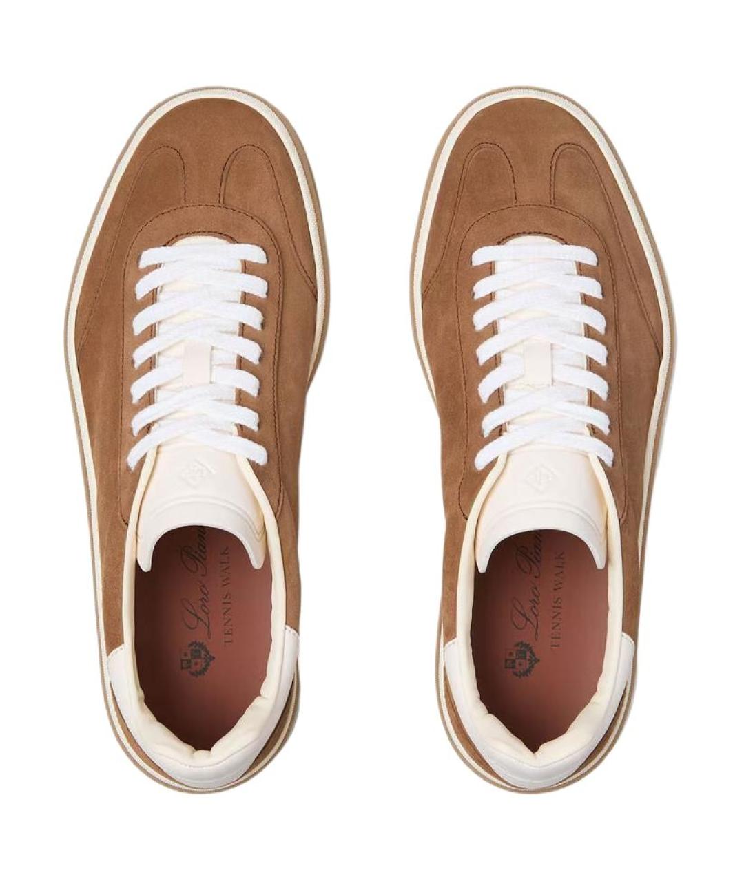 LORO PIANA Коричневые замшевые кеды, фото 4