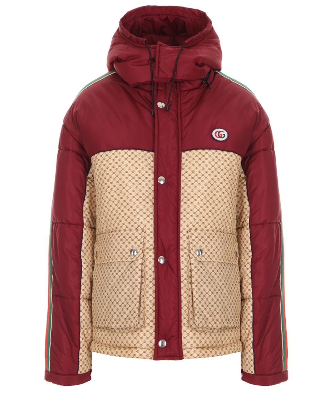 GUCCI Бордовый полиамидовый пуховик, фото 1