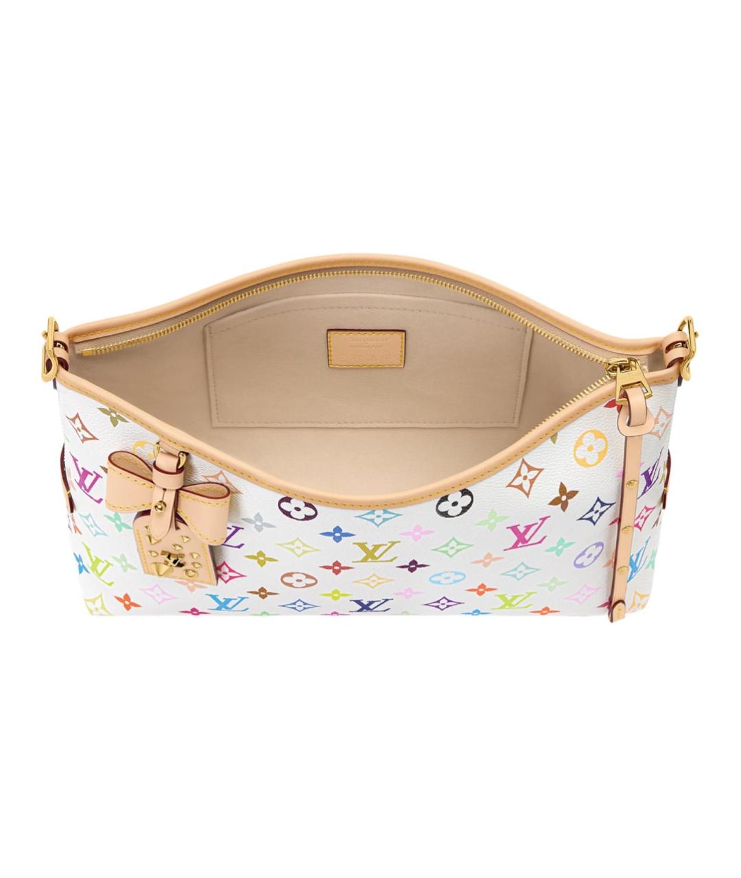 LOUIS VUITTON Белая кожаная сумка через плечо, фото 4