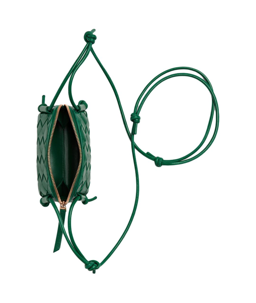 BOTTEGA VENETA Зеленая кожаная сумка через плечо, фото 3