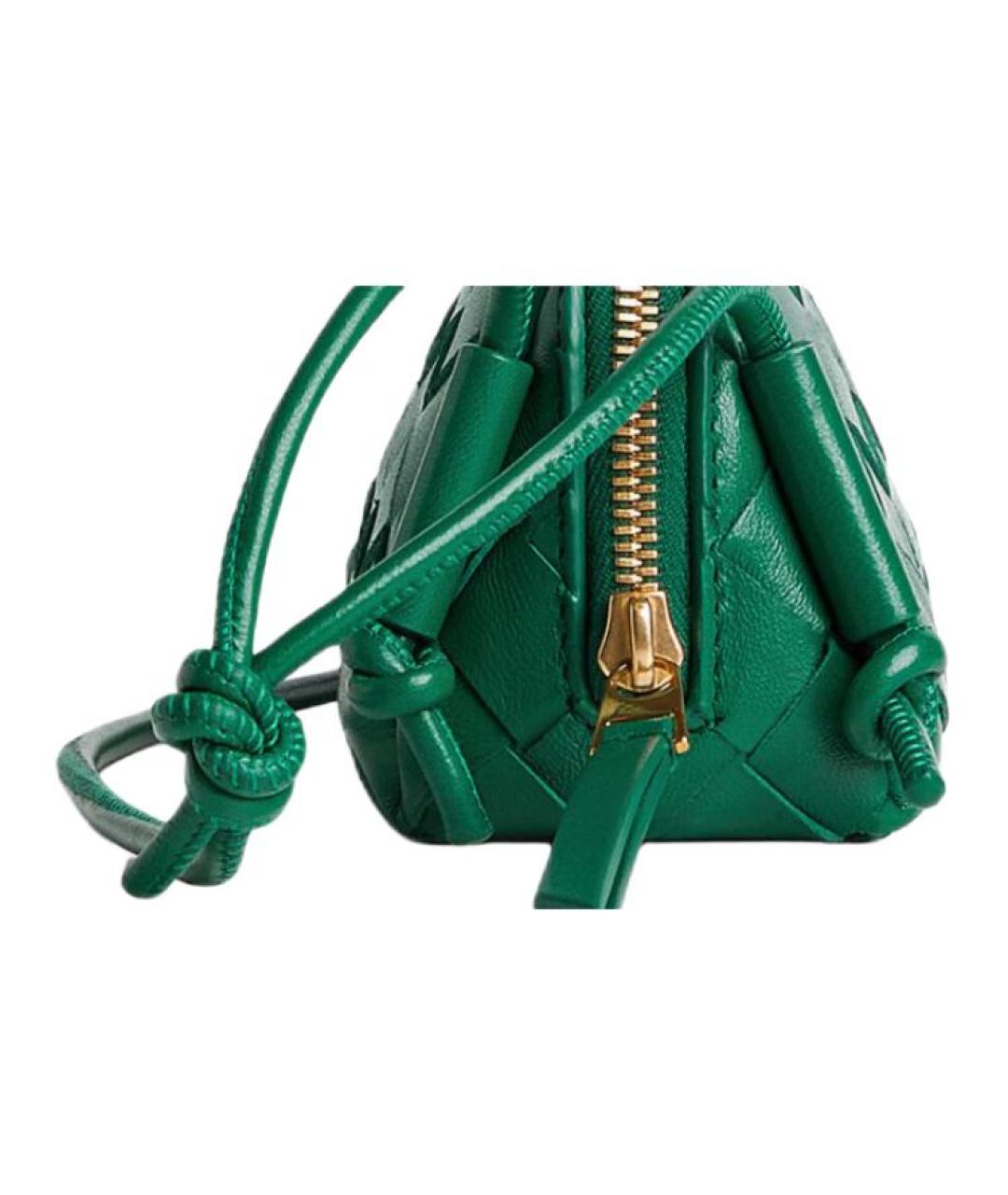 BOTTEGA VENETA Зеленая кожаная сумка через плечо, фото 5