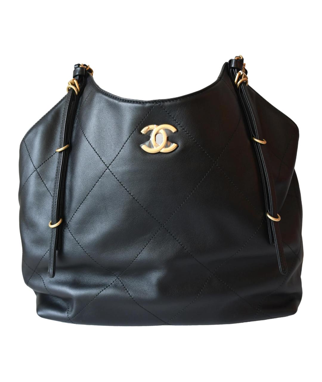 CHANEL Черная кожаная сумка через плечо, фото 2